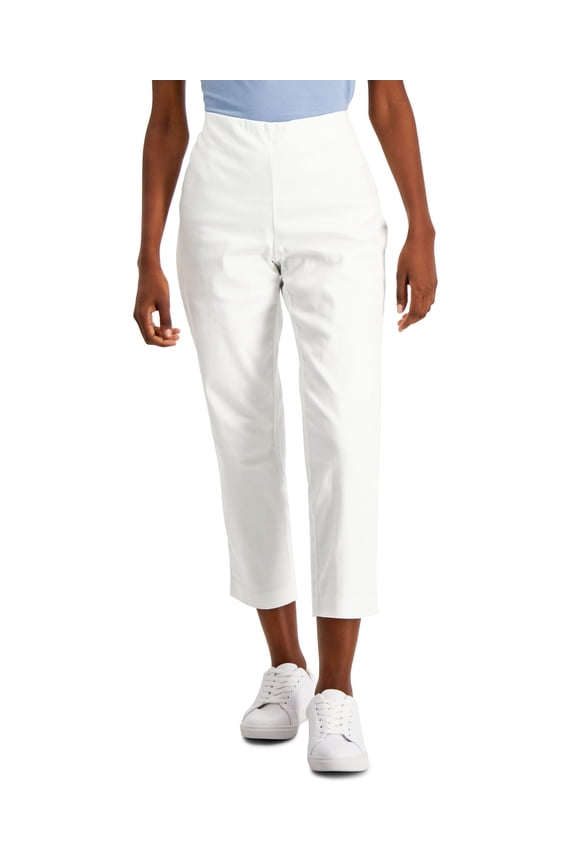 Petite Chelsea Stretch Twill Cropped Pants Bright White 14P