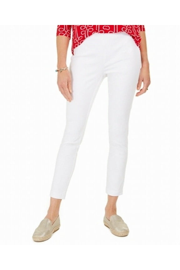 Petite Chelsea Stretch Twill Cropped Pants Bright White 8P