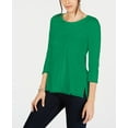 thumbnail image 1 of Charter Club Petite Cotton Lace Trim Top Emerald Gem PS, 1 of 1