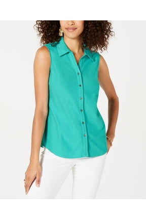 Petite Cotton Shirt Turquoise Stone 12P