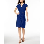 Charter Club Petite Faux Wrap Dress Modern Blue PS