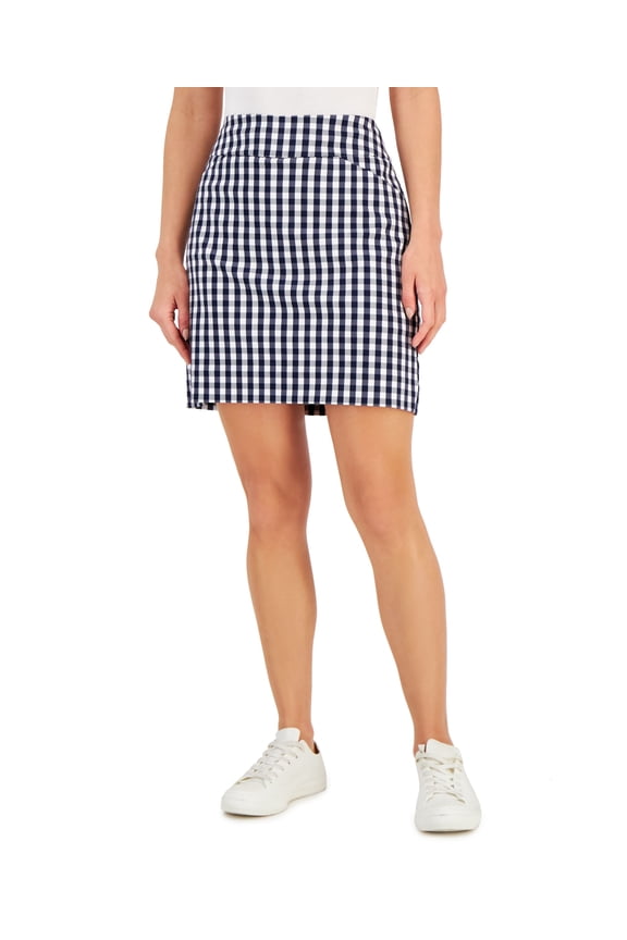 Petite Gingham Skort Intrepid Blue Combo PXL