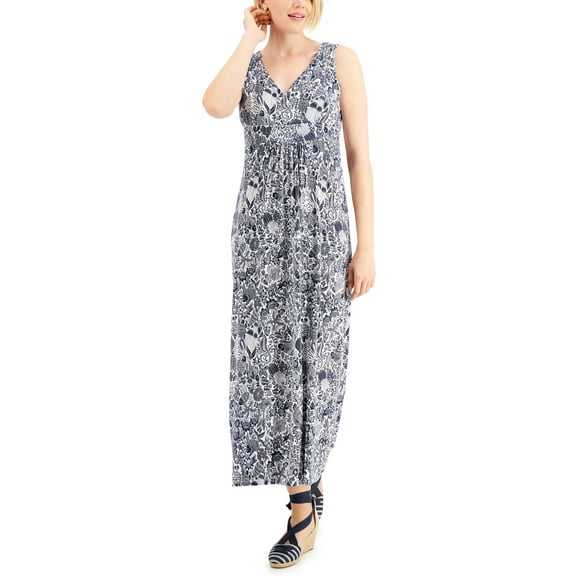 Charter Club Petite Maxi Dress Intrepid Blue Combo PM