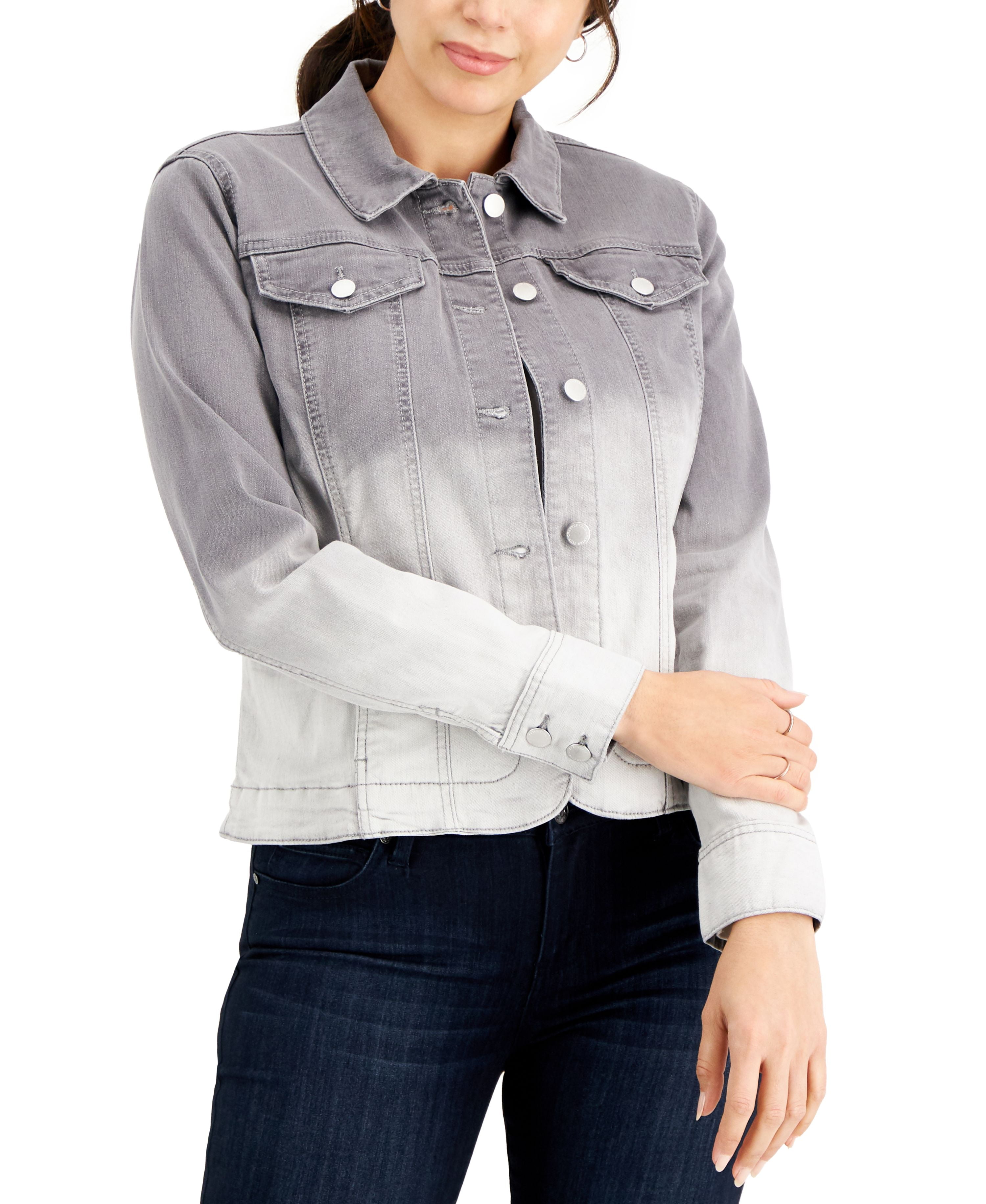Charter Club Petite Ombre Jean Jacket Flint Wash PS Women s