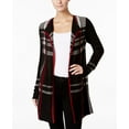 thumbnail image 1 of Charter Club Petite Plaid Open Front Cardigan Deep Black Combo PXS, 1 of 1