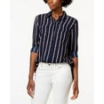 thumbnail image 1 of Charter Club Petite Printed Blouse Blue PM, 1 of 5