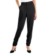 Charter Club Petite Solid Relaxed Ankle Pants Deep Black 10P