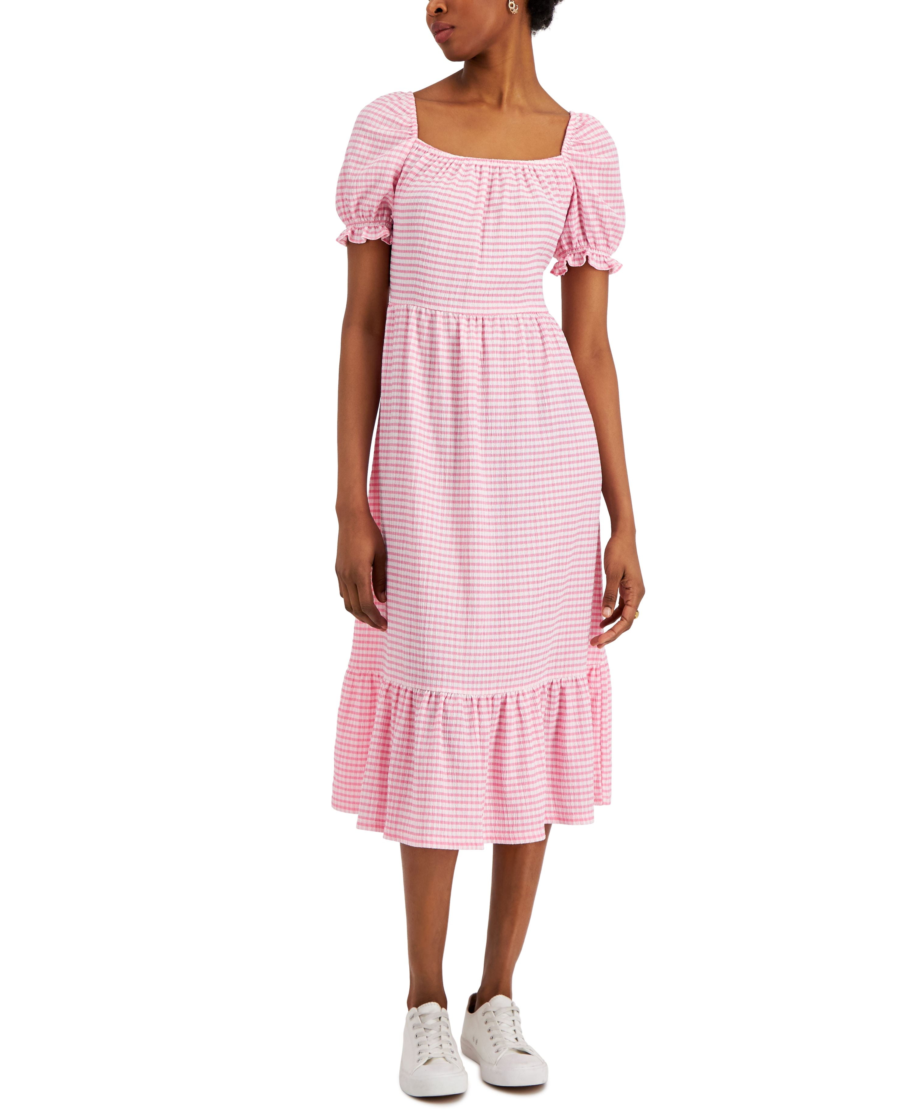 charter club pink dress Charter Club Petite Belted Dress Cerise Pink 16P, Women's
