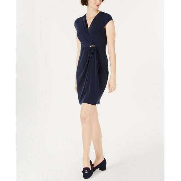 Charter Club Petite Surplice Wrap Dress Intrepid Blue PM