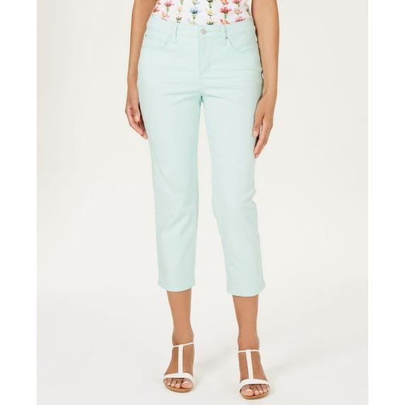 Charter Club Petite Tummy Control Bristol Capri Jeans Aqua Mist 8P