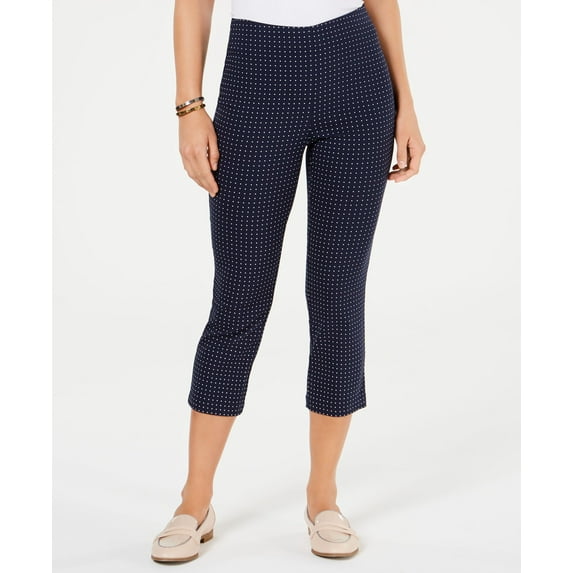 Charter Club Petite Tummy Control Capri Pants Intrepid Blue Combo 6P