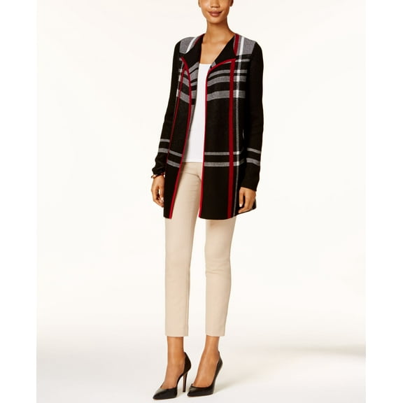 Charter Club Plaid Cardigan New Red Amore 2XL