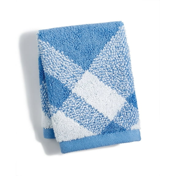 Charter Club Plaid Cotton Bath Towel Collection (Blue, 1313)