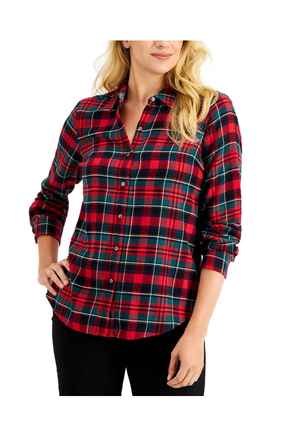 Plaid Flannel Shirt Ravishing Red Combo XL