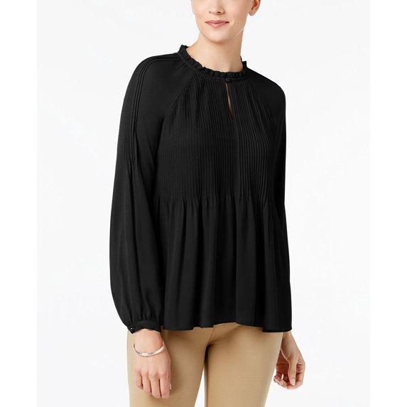 Charter Club Pleated Top Black M