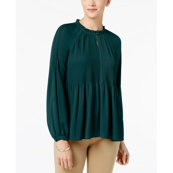Charter Club Pleated Top Deep Pine M