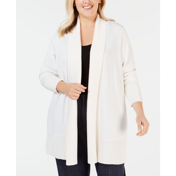 Charter Club Plus Size Cardigan Sweater Womens sweater MSRP $88 White 0X