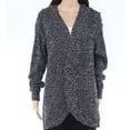thumbnail image 1 of Charter Club Plus Size Marled Knit Cutaway Cardigan Deep Black Combo 3X, 1 of 2
