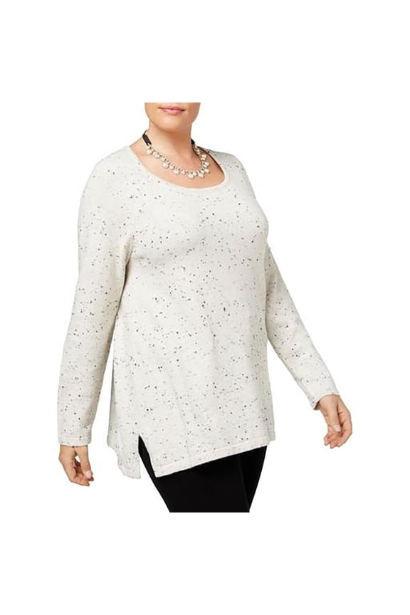 Plus Size Metallic Sweater Tun Wheat Lurex Combo 0X Womens