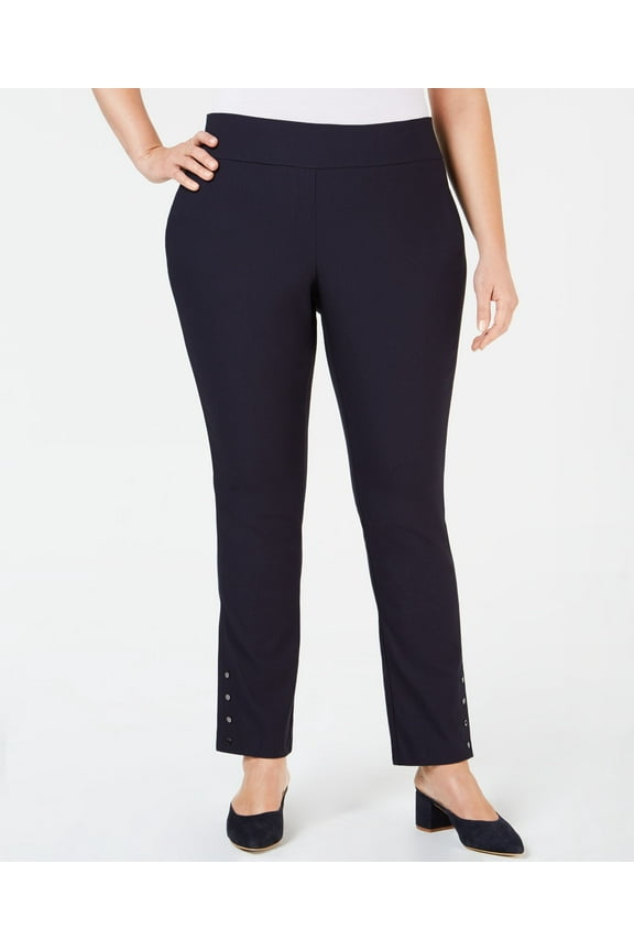 Plus Size Slim Leg Pants Navy 16