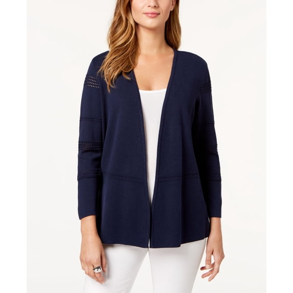 Charter Club Pointelle Cardigan Intrepid Blue M