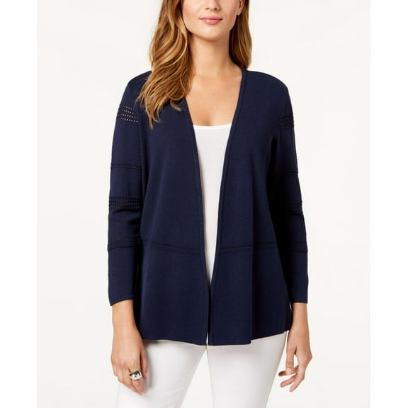 Charter Club Pointelle Cardigan Intrepid Blue M