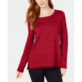 thumbnail image 1 of Charter Club Pom Pom Trim Sweater Ravishing Red XS, 1 of 1