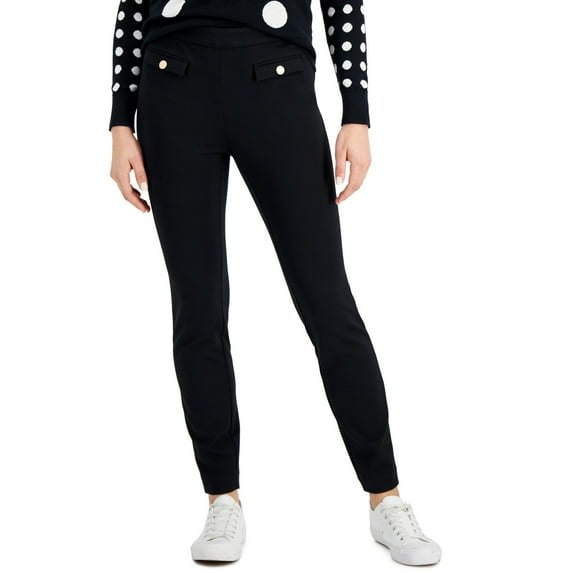 Charter Club Ponte Knit Pull On Skinny Pants Deep Black 4