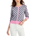 thumbnail image 1 of Charter Club Printed Button Down Cardigan Sweater Bubble Bath L, 1 of 1