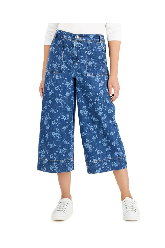 Printed Culotte Jeans Berkeley Wash 12