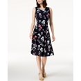 thumbnail image 1 of Charter Club Printed Fit Flare Dress Intrepid Blue Garden Combo 2XL, 1 of 1