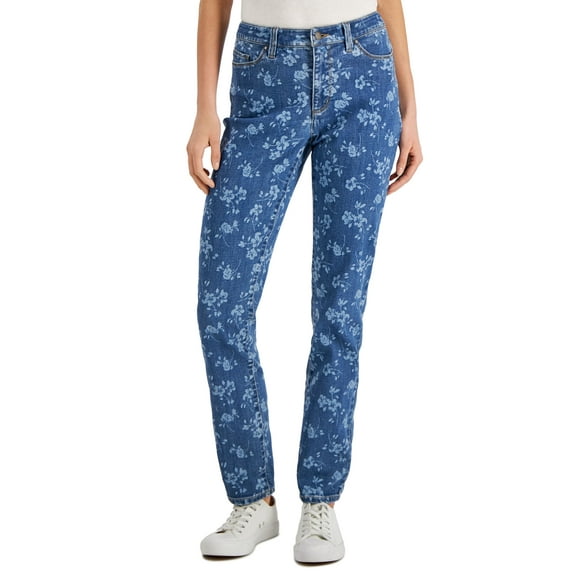 Charter Club Printed Straight Leg Jeans Berkeley Wash 4