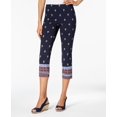 thumbnail image 1 of Charter Club Printed Tummy-Control Capri Pants Womens 12 Blue pants MSRP $59, 1 of 1