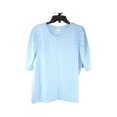 thumbnail image 1 of Charter Club Puff Sleeve Check Print Top Blue Glacier Combo 2XL, 1 of 2