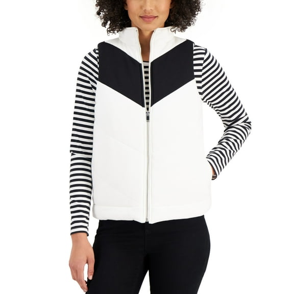 Charter Club Quilted French Terry Vest Cloud M