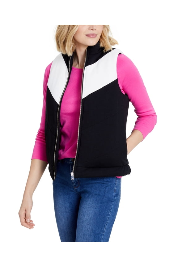 Quilted French Terry Vest Deep Black M