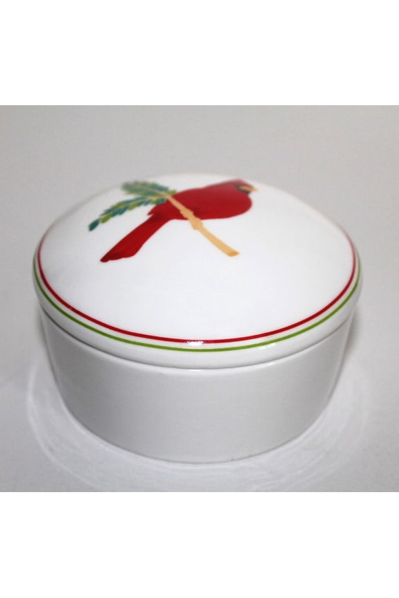 Red Cardinal Ceramic Box Holiday Lane