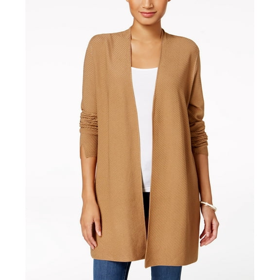 Charter Club Ribbed Duster Cardigan Salty Nut S