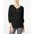 thumbnail image 1 of Charter Club Ribbed Grommet Sweater Deep Black M, 1 of 1