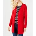 thumbnail image 1 of Charter Club Ribbed Knit Open Front Cardigan Ravishing Red M, 1 of 1