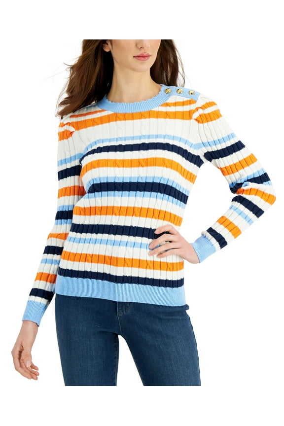 Ribbed Striped Sweater Cloud Combo XL