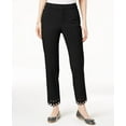 thumbnail image 1 of Charter Club Scalloped Hem Cropped Pants Deep Black 10, 1 of 1
