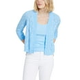 thumbnail image 1 of Charter Club Scalloped Open Front Cardigan Pale Blue Glacier M, 1 of 1