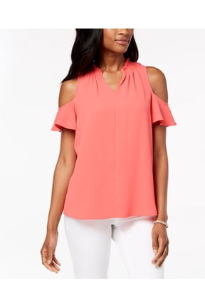 Seamed Cold Shoulder Top Porcelain Rose L
