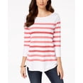 thumbnail image 1 of Charter Club Sequin Striped Top Coral Flash Combo XS, 1 of 1