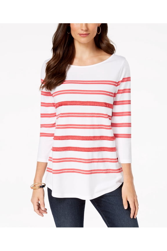 Sequin Striped Top Coral Flash Combo XS