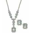 thumbnail image 1 of Charter Club Silver Tone Crystal Pendant "Y" Necklace & Earring Set $27, 1 of 3