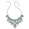 thumbnail image 1 of Charter Club Silver-Tone Emerald Crystal &amp; Stone Flower Statement Necklace, 1 of 2