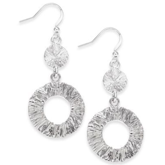 New Charter Club Silver Open Circle Drop Earrings $20.00