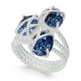 thumbnail image 1 of Charter Club Silver-Tone Oval Crystal Triple-Wrap Rings, 11, 1 of 2
